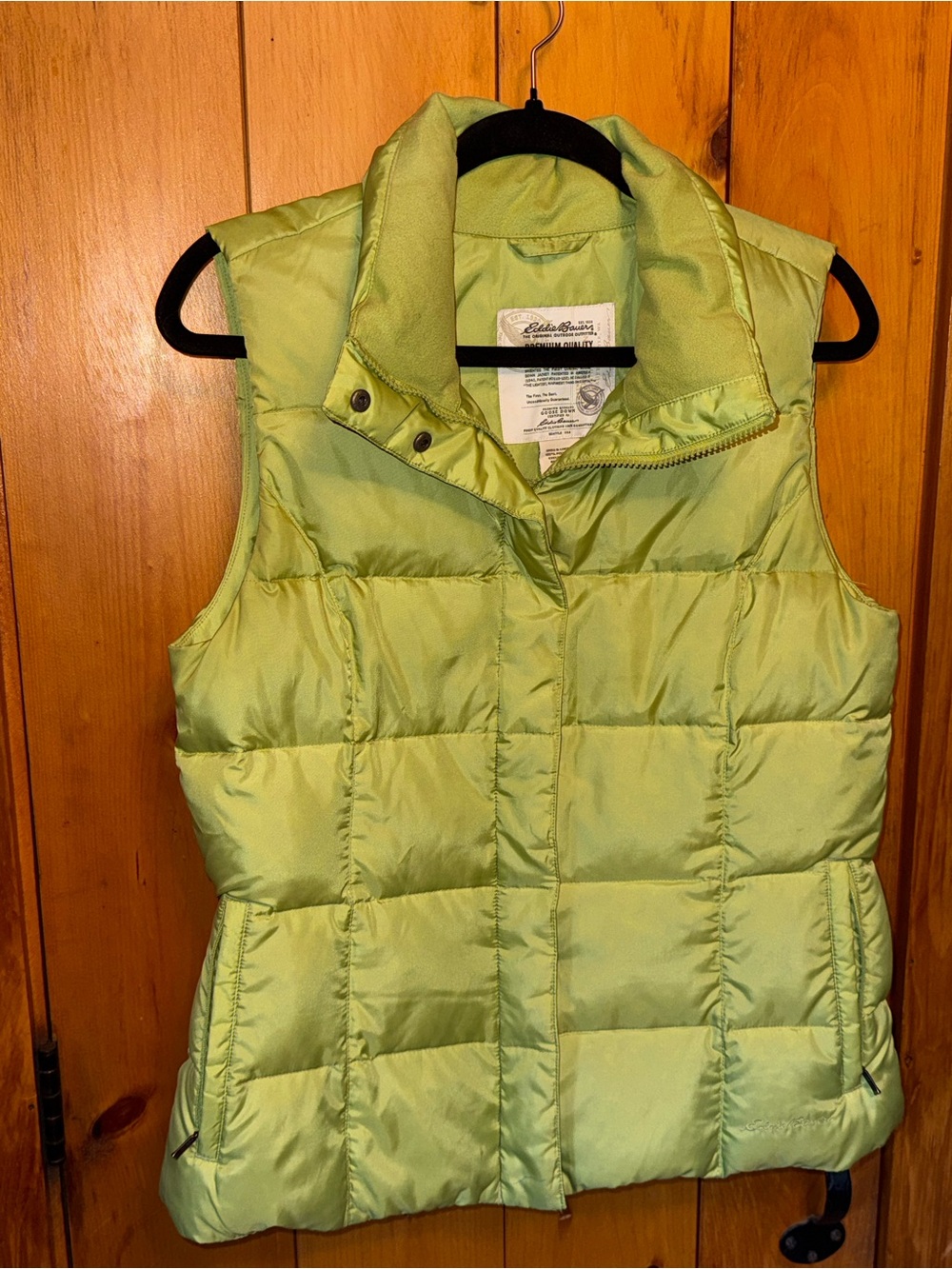 Y2K Eddie Bauer Goose Down Puffer Vest Women’s M Lime Green